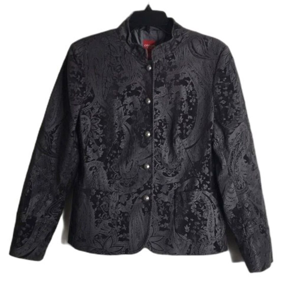Olsen Europe textured black gray blazer coat size small castlecore fall